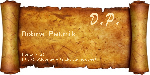Dobra Patrik névjegykártya